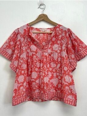 Marea block print top, medium